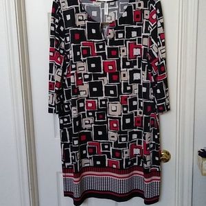 Red/black Geometric Dress
